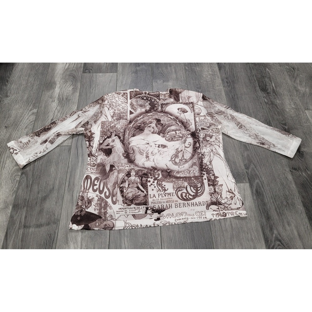 Women's Cubism 3/4 Sleeve Shirt Size XL Sarah Bernhardt - Picture 2 of 7